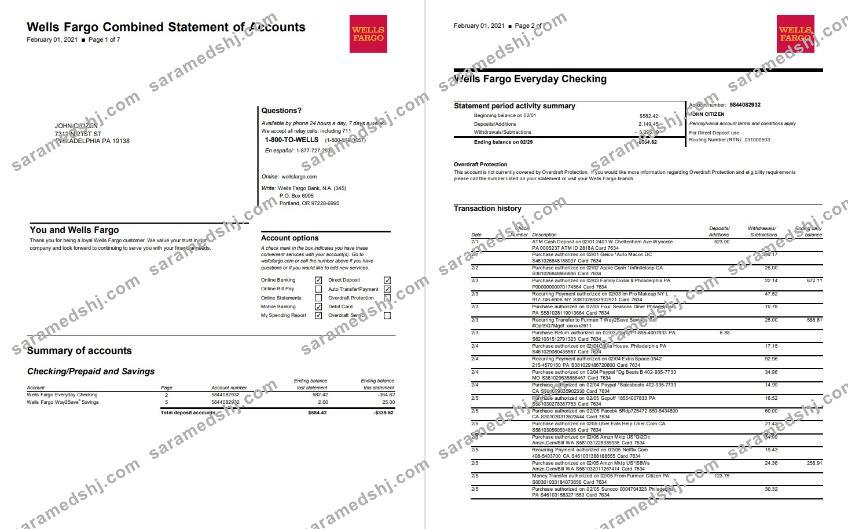 USA Wells Fargo 7 pages